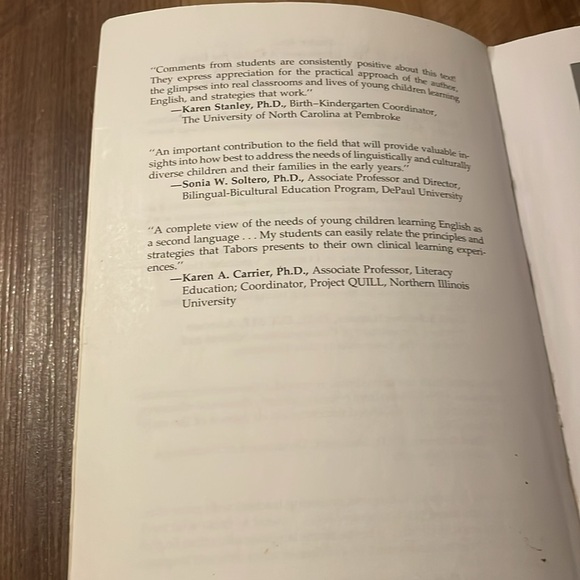 One Child, Two Languages (2nd e.d.)  by Patton O. Tabors (Book & CD 💿) - Picture 5 of 11